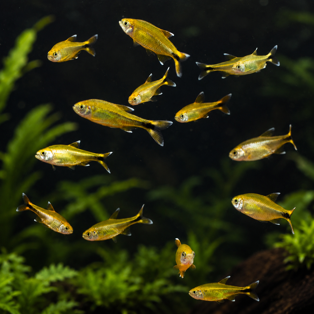 Golden Silver Tip Tetra close-up — School of Scape Perth