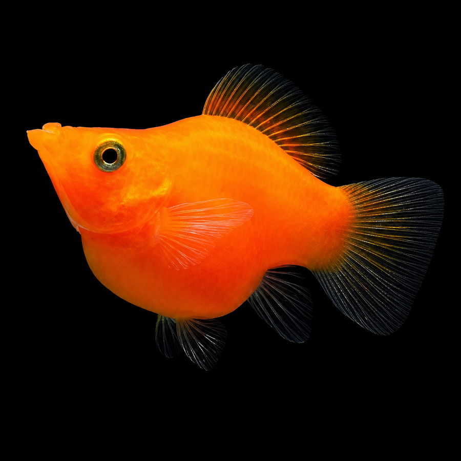 Red Neon Balloon Molly (Poecilia sphenops)