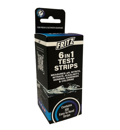Fritz 6-in-1 test strips packaging on a white background