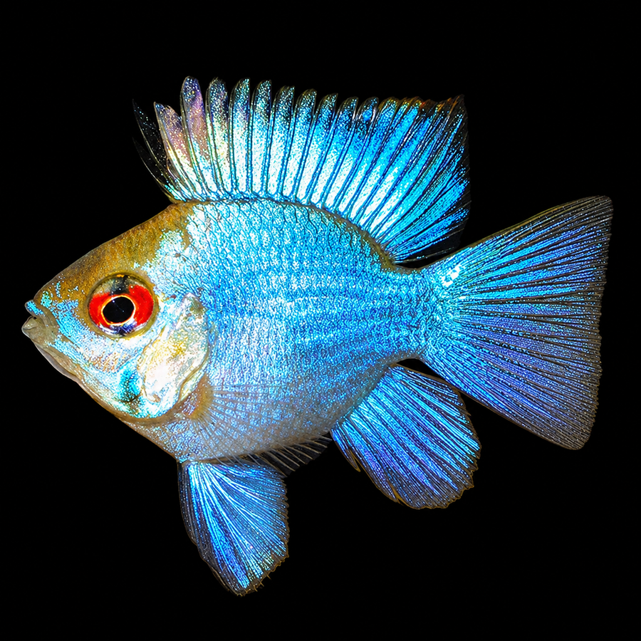 Electric Blue Balloon Ram (Mikrogeophagus ramirezi)