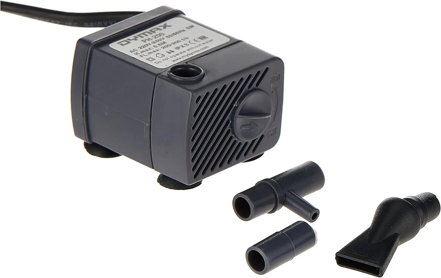 Black pump with attachments on a white background