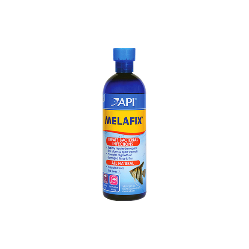 Bottle of API Melafix on a white background