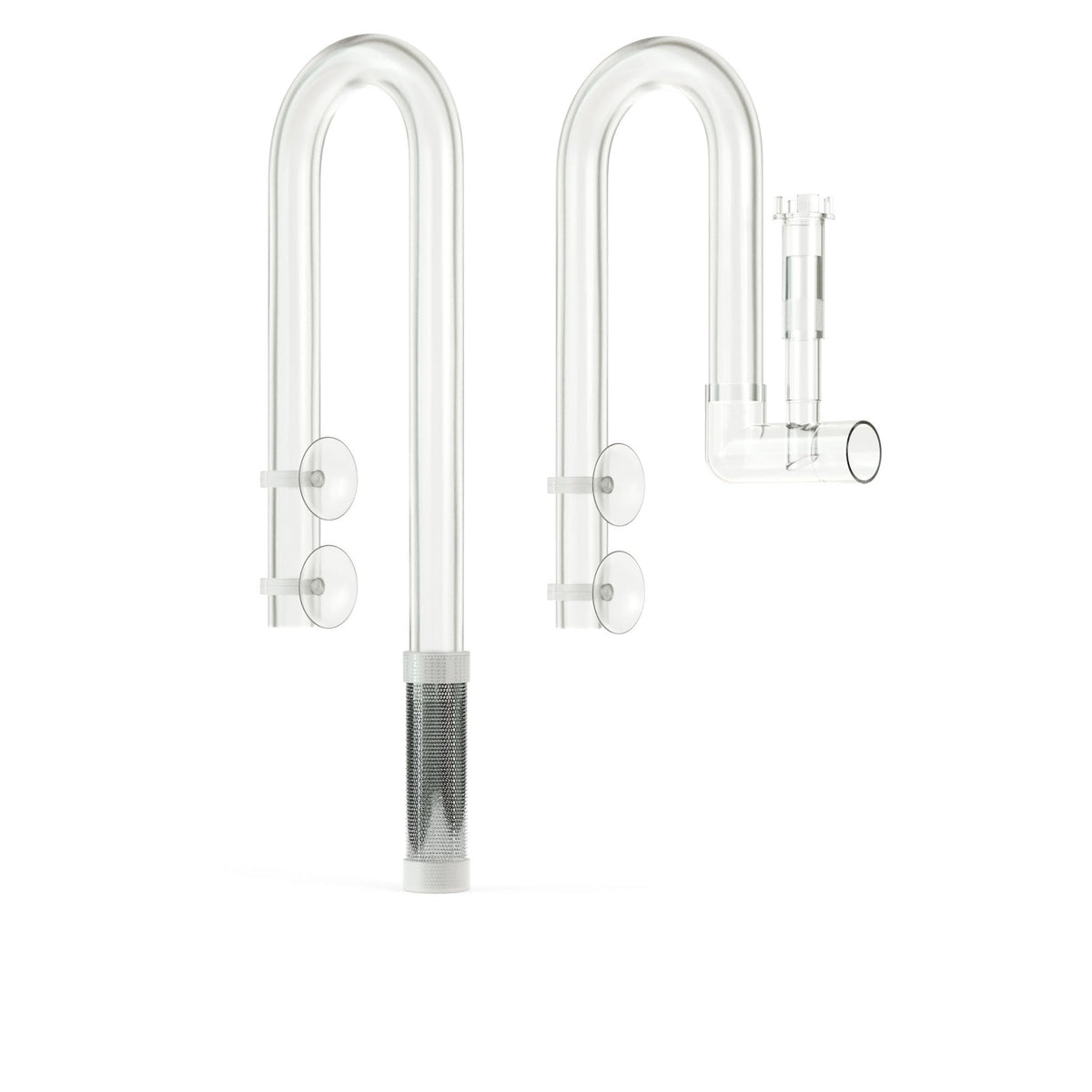 AquaLabs Pro Skim Lily Pipes 12/16mm, two clear U-shaped glass tubes