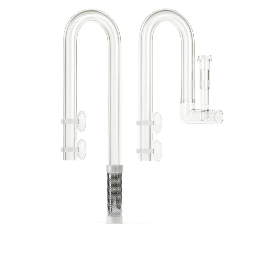 Two U-shaped metal hooks with a central cylindrical component 