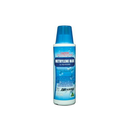 Bottle of Methylene Blue by Aquasonic on a white background
