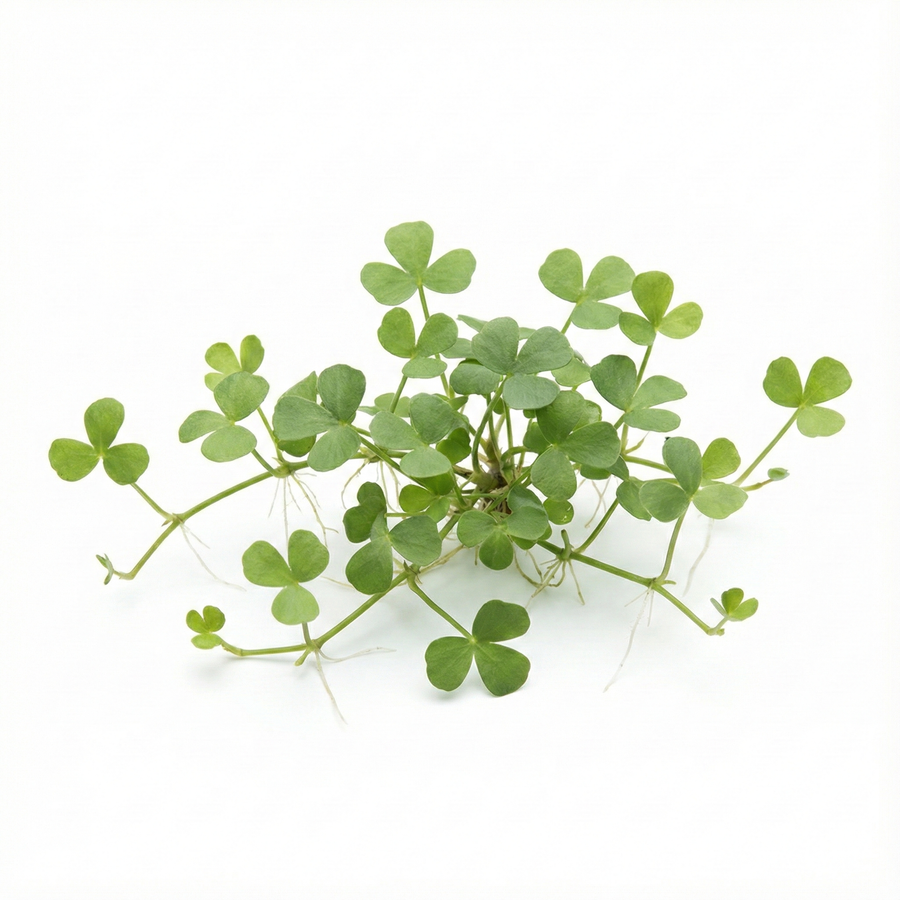 Green clover plant on a white background