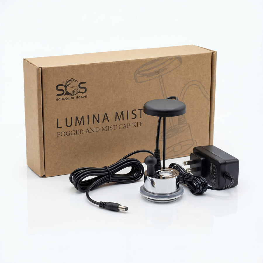 Lumina Mist fogger and mist cap kit with packaging on a white background