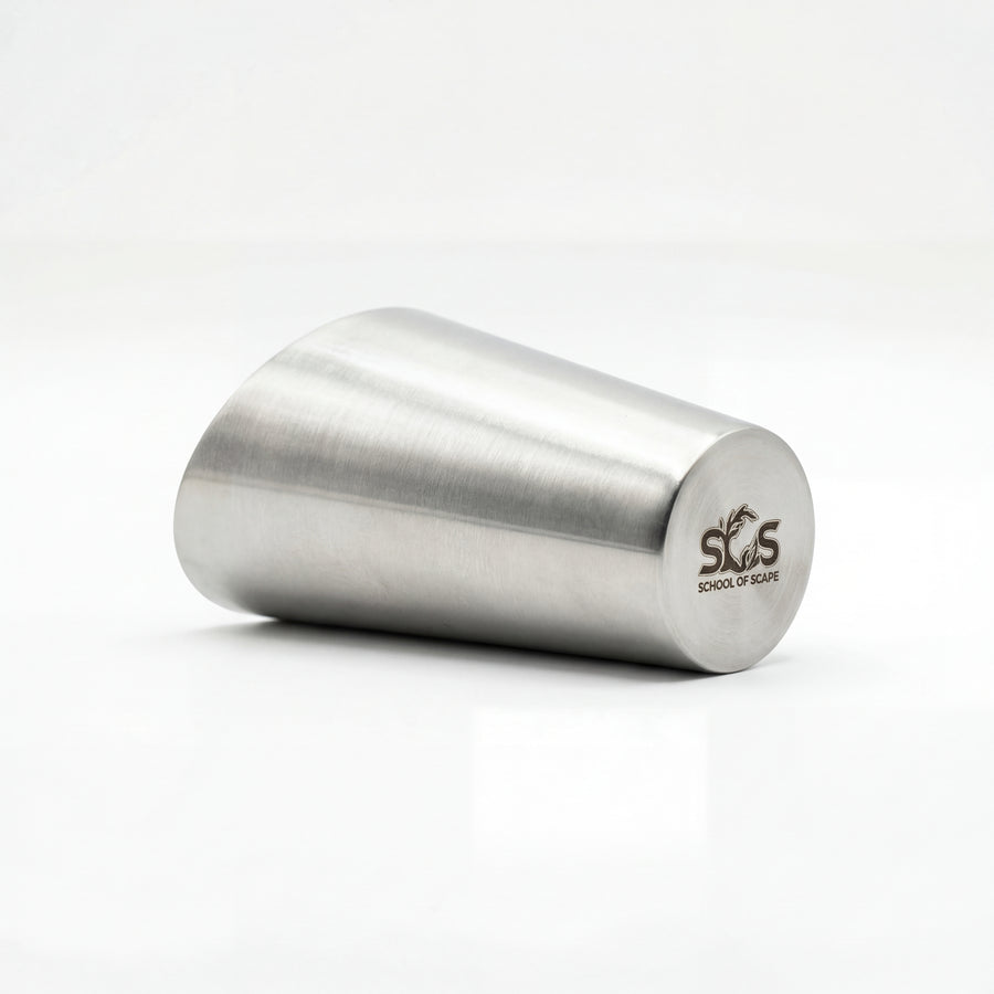 Metallic roller with 'School of Gait' logo on a white background