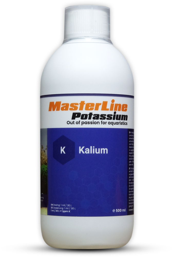 Bottle of MasterLine Potassium on a white background