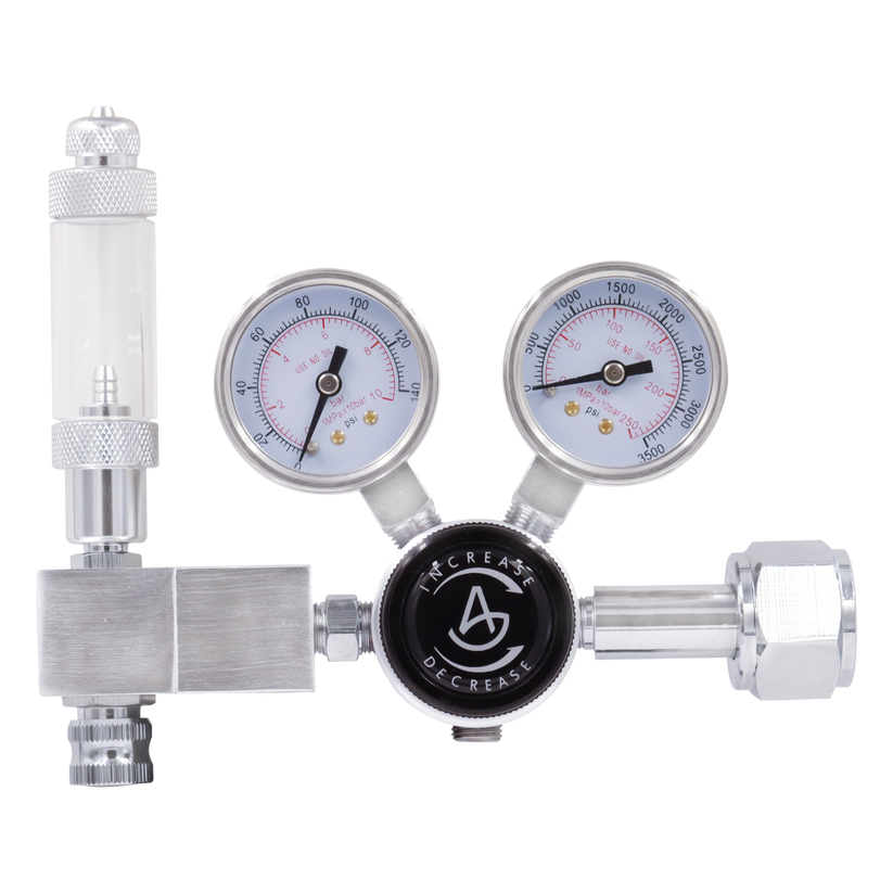Pressure regulator with two gauges 