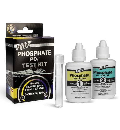 Fritz Phosphate PO4 Test Kit with two bottles on a white background