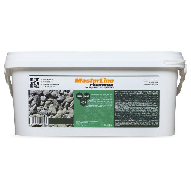 White container labeled 'MasterLine FilterMAX' with a green label on a white background