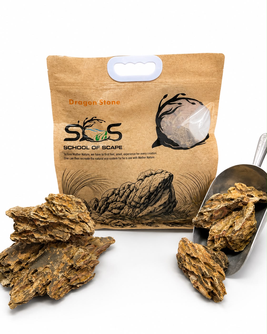 School of Scape pack of Dragon Stone (Ohko Stone) with loose stones