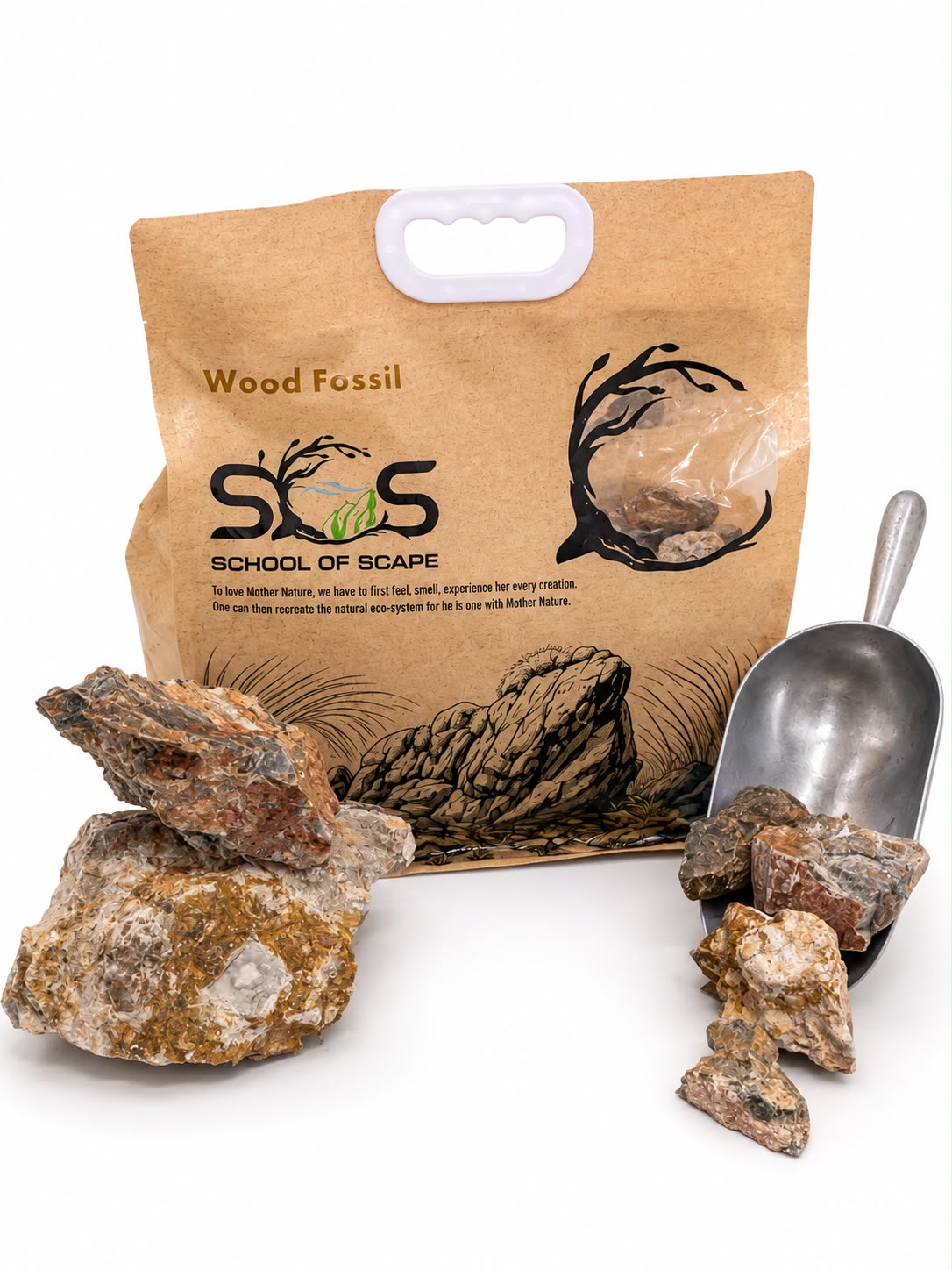 School of Scape pack of Petrified Wood (Fossil Wood) with loose stones