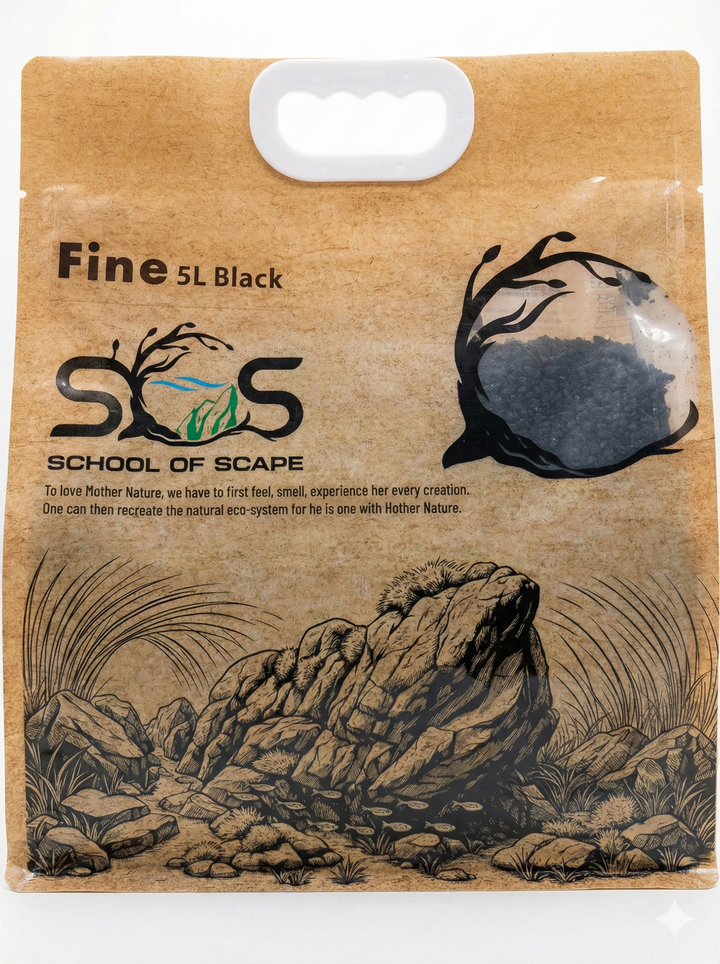 Package of 'Fine SL Black' from School of Scape with natural design elements.