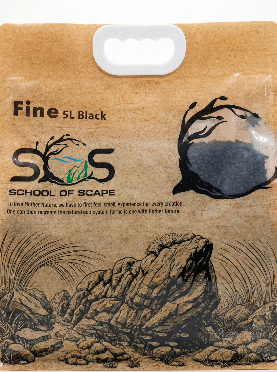Package of 'Fine SL Black' from School of Scape with natural design elements.