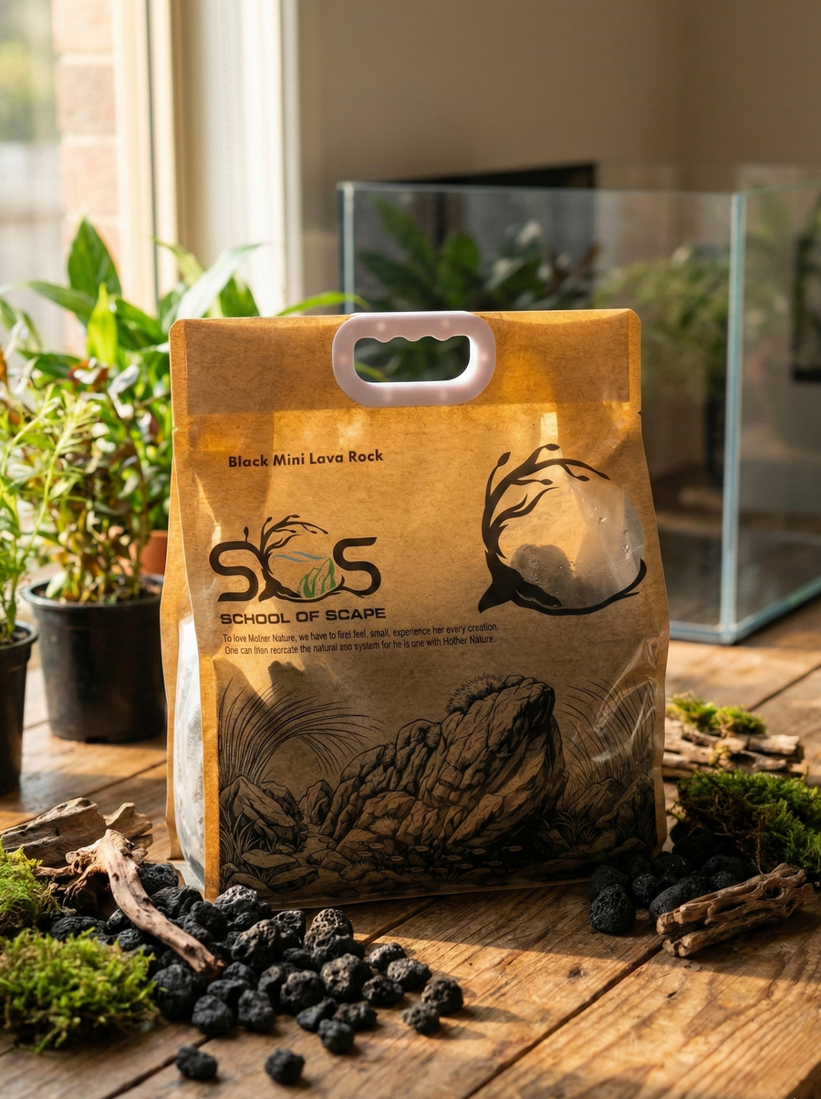 Bag of School of Scope product on a wooden surface with plants in the background
