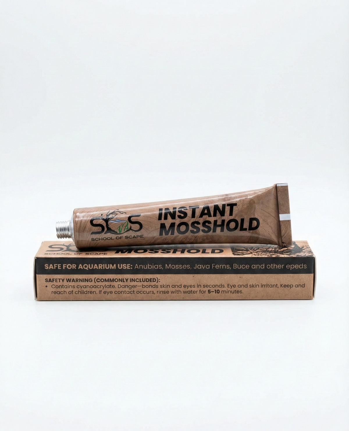 SOS Aquascaping Glue, Instant Mosshold tube with packaging